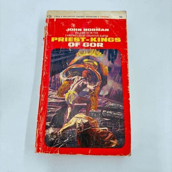VTG 60s Priest-Kings Of Gor John Norman Ballantine Paperback Book 1st Print 1968 - Picture 1 of 6